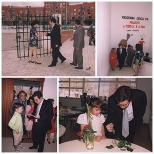 Visita do Ministro da Ciência e Tecnologia Prof. Mariano Gago, à Escola de Ensino Básico de Santiago, no âmbito do projeto Ciência Viva - 30 de Maio de 1997 - Fundo: Universidade de Aveiro