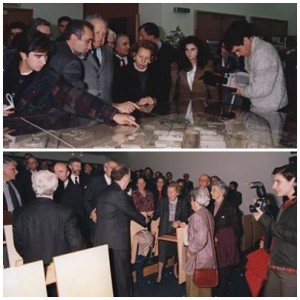 Dra. Maria Barroso nas visitas à UA dos Presidentes da República Dr. Mário Soares no 20º Aniversário Universidade, em 1994 e Dr. Jorge Sampaio no âmbito da conferência "Cidadania enquanto Participação Cívica" em 2000