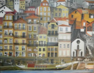 Ribeira do Porto, António Rato, 2015, Óleo s/ tela, 100cm X 90cm