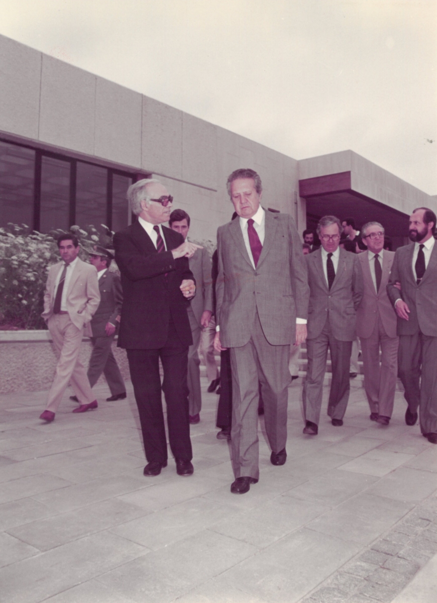 Fotografia 2 - Visita do Primeiro-Ministro Mário Soares à UA, 1984